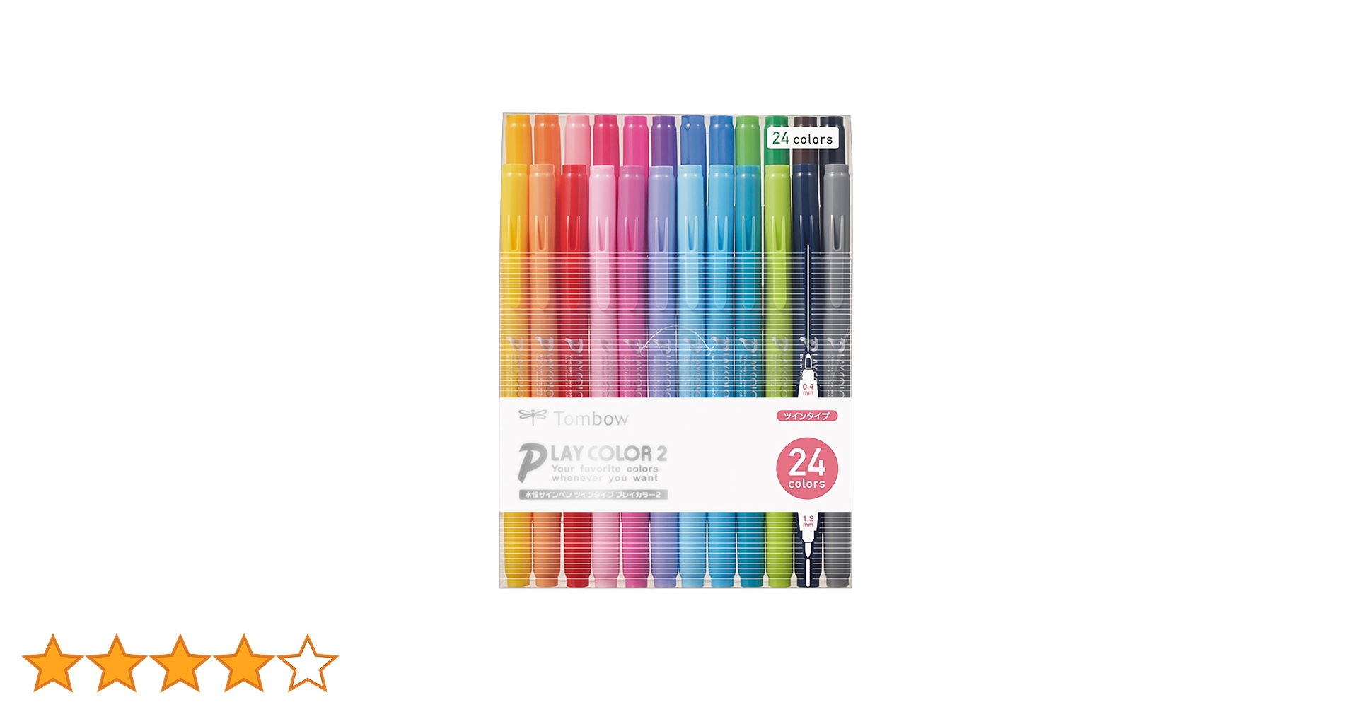 Amazon.co.jp: トンボ鉛筆 水性 サインペン 24色 (太&細ツイン